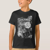 Tennis Star, Black Grunge Tennis T-shirt (Voorkant)
