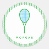 Tennis Star Ronde Sticker (Voorkant)