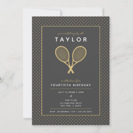 Tennis Star Sports Party in Gold en Grey Kaart