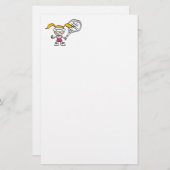 Tennis Stationery met cartoon  player afbeelding Briefpapier (Voorkant / Achterkant)