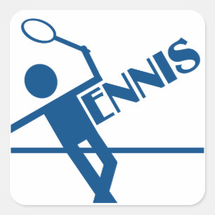 Tennis-stickers aanpassen vierkante sticker