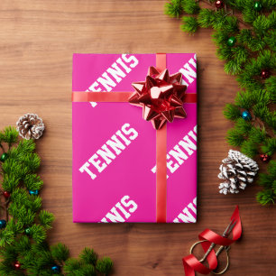 TENNIS Stijlvolle atletische witte tekst op helder Cadeaupapier