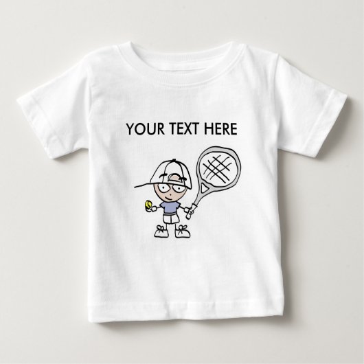 Tennis T-Shirt met aanpasbare cartoon (Voorkant)