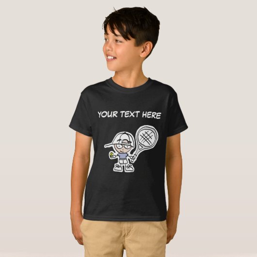 Tennis T-Shirt met aanpasbare cartoon (Voorkant volledig)