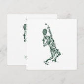 Tennis T Shirt - Player Positioneert aftakel in Bedankkaart (Voorkant / Achterkant)