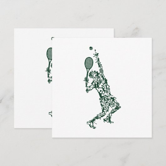 Tennis T Shirt - Player Positioneert aftakel in Bedankkaart (Voorkant / Achterkant)