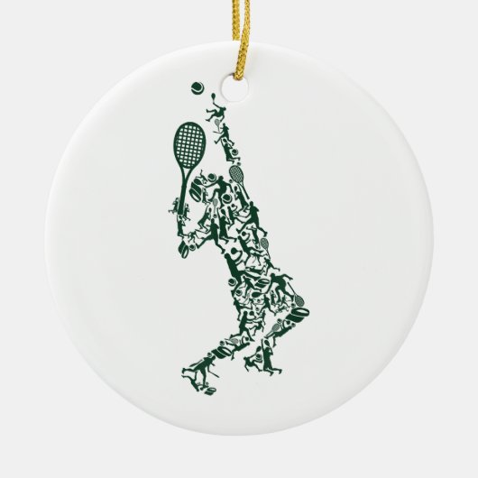 Tennis T Shirt - Player Positioneert aftakel in Keramisch Ornament (Voorkant)