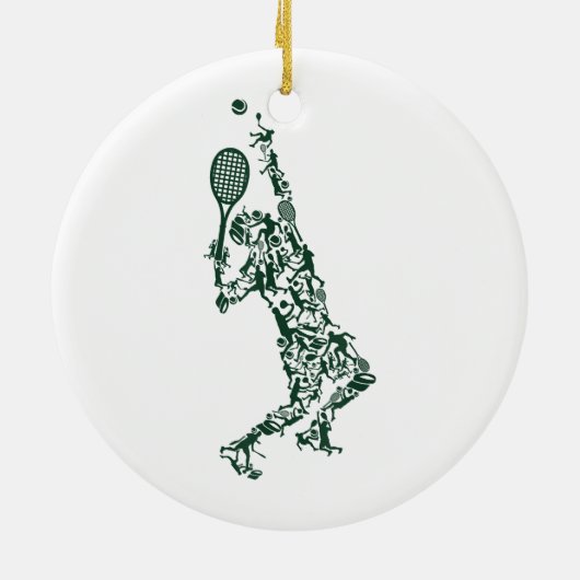 Tennis T Shirt - Player Positioneert aftakel in Keramisch Ornament (Achterkant)