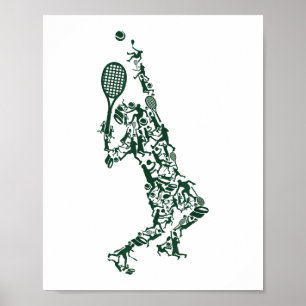 Tennis T Shirt - Player Positioneert aftakel in Poster