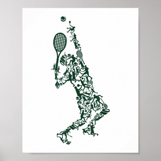 Tennis T Shirt - Player Positioneert aftakel in Poster (Voorkant)