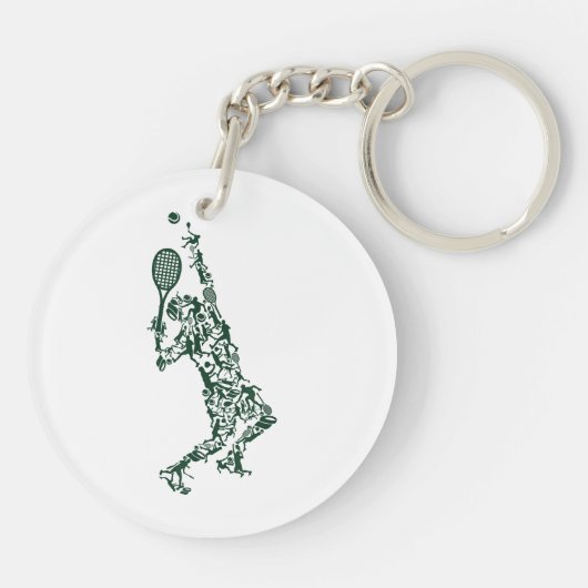 Tennis T Shirt - Player Positioneert aftakel in Sleutelhanger (Achterkant)