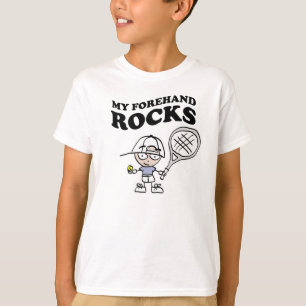Tennis t shirt voor kinderen met een grappig sloga