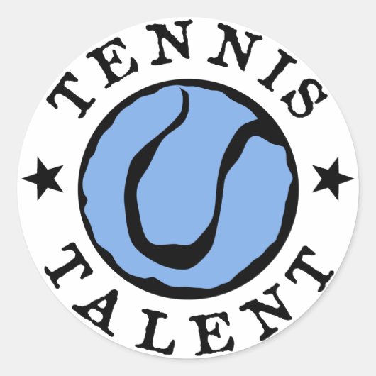 Tennis Talent Blues Ronde Sticker (Voorkant)