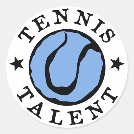 Tennis Talent Blues Ronde Sticker (Voorkant)