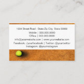 Tennis Teacher Visitekaartje (Achterkant)