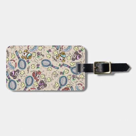 Tennis Team Gals Bagagelabel (Voorkant horizontaal)
