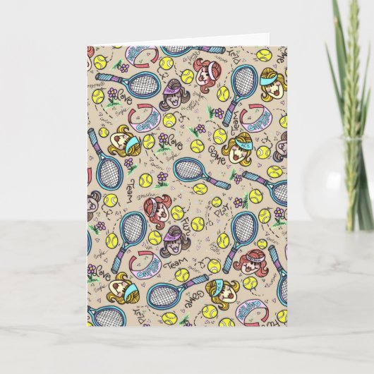 Tennis Team Gals with envelope Kaart (Voorkant)