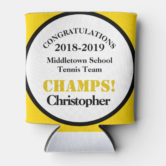 Tennis Team Speler Gele Koelbox Blikjeskoeler (Voorkant)