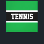 TENNIS Tekst Leuk Vet Groen Zwart Wit Strepen Canvas Afdruk<br><div class="desc">Dit leuke sportontwerp is voorzien van atletische TENNIS tekst typografie in een gemarkeerde brede zwarte streep met witte strepen tegen een kelly groene achtergrond. De tekst kan worden gepersonaliseerd.</div>