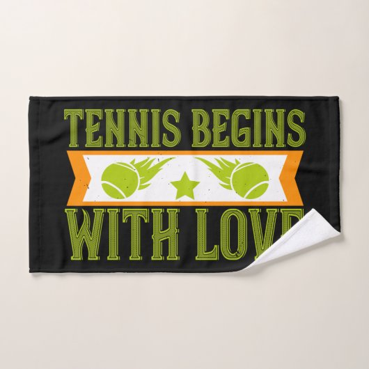 Tennis - Tennis begint met liefdeshanddoek Handdoek (Handdoek)