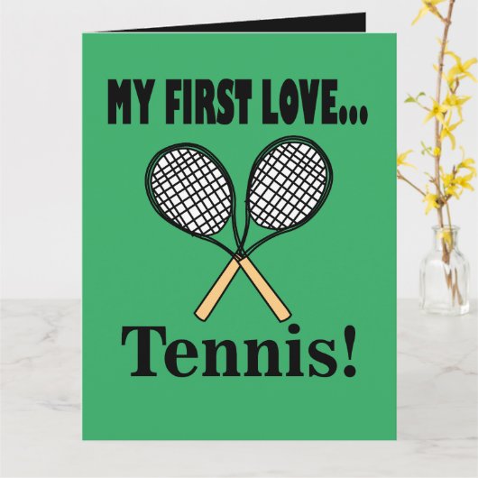 Tennis Tennisspeler Kaart (Gele Bloem)