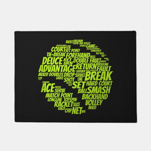 Tennis Terms Tennis Player Tennis Ball afspelen Deurmat (Voorkant)