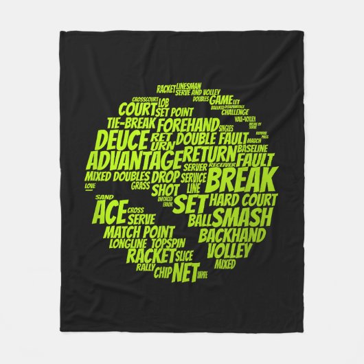 Tennis Terms Tennis Player Tennis Ball afspelen Fleece Deken (Voorkant)