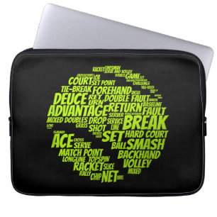 Tennis Terms Tennis Player Tennis Ball afspelen Laptop Sleeve