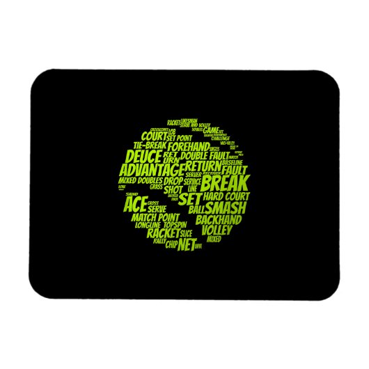 Tennis Terms Tennis Player Tennis Ball afspelen Magneet (Horizontaal)