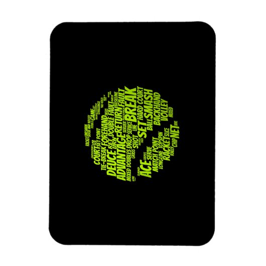 Tennis Terms Tennis Player Tennis Ball afspelen Magneet (Verticaal)