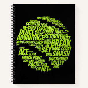 Tennis Terms Tennis Player Tennis Ball afspelen Notitieboek