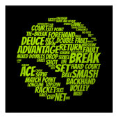 Tennis Terms Tennis Player Tennis Ball afspelen Perfect Poster (Voorkant)