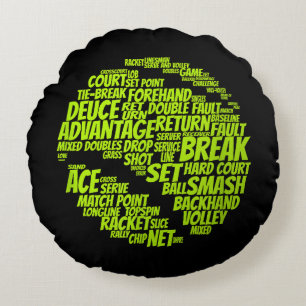 Tennis Terms Tennis Player Tennis Ball afspelen Rond Kussen