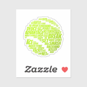 Tennis Terms Tennis Player Tennis Ball afspelen Sticker