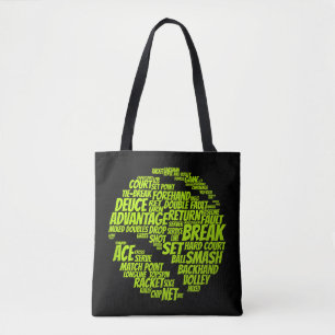 Tennis Terms Tennis Player Tennis Ball afspelen Tote Bag