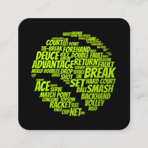 Tennis Terms Tennis Player Tennis Ball afspelen Vierkante Visitekaartje