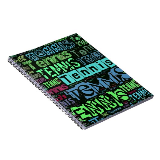 Tennis Text Collage Notitieboek (Rechterzijde)