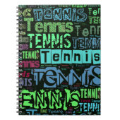 Tennis Text Collage Notitieboek (Voorkant)