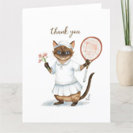 Tennis Thank you cat for cat lovers Bedankkaart