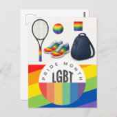 Tennis The Pride Month Regenboog thema Briefkaart (Voorkant / Achterkant)