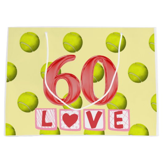 Tennis thema 60e verjaardag groot cadeauzakje (Voorkant)