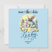 Tennis-thema Baby shower Uitnodiging – Blue & Fun (Voorkant)