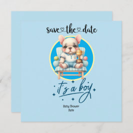 Tennis-thema Baby shower Uitnodiging – Blue & Fun