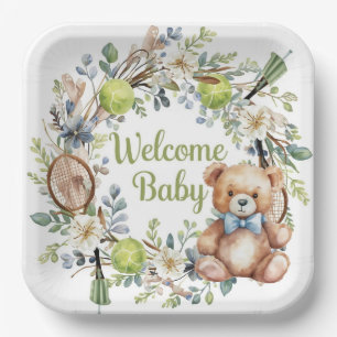 Tennis thema Baby shower voor Baby Boy Party Papieren Bordje