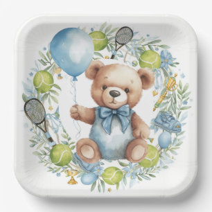 Tennis thema Baby shower voor Baby Boy Party Papieren Bordje