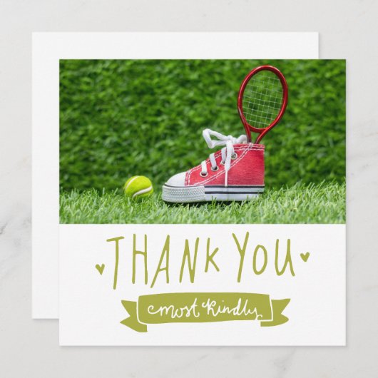 Tennis-thema Bedankkaart (Voorkant / Achterkant)