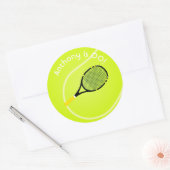 Tennis thema Birthday Party Ronde Sticker (Envelop)