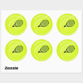 Tennis thema Birthday Party Ronde Sticker (Vel)