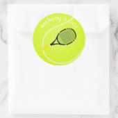 Tennis thema Birthday Party Ronde Sticker (Tas)