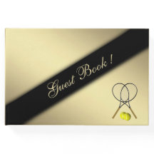Tennis Thema Custom Gold Guest Book